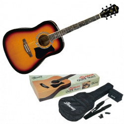 PACK GUITARE FOLK IBANEZ V50 SUN BURST Jam Pack