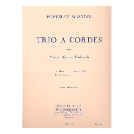 MARTINU Trio à cordes - Conducteur + parties
