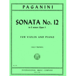 PAGANINI Sonata n° 12 in E minor, op. 3