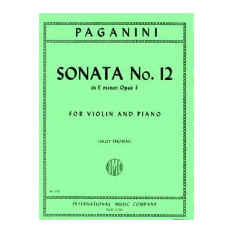 PAGANINI Sonata n° 12 in E minor, op. 3