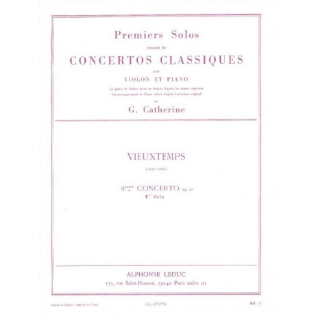 Vieuxtemps Henri / Catherine Georges 1er Solo du Concerto n° 4 op. 31
