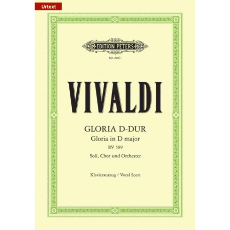 EDITION PETERS VIVALDI ANTONIO - GLORIA IN D