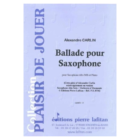 Alexandre Carlin Ballade pour saxophone