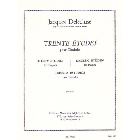 Jacques Delécluse 30 Etudes Volume 2