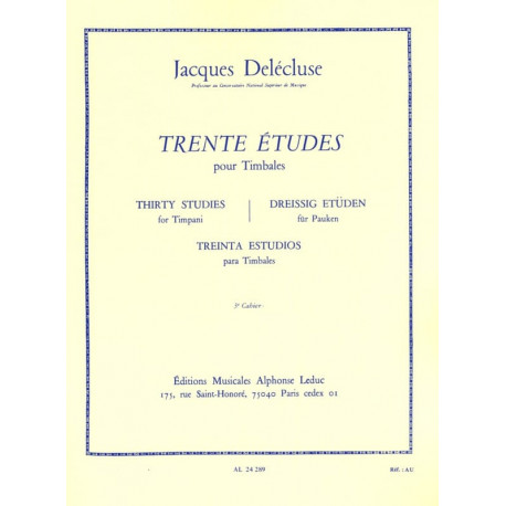 Jacques Delécluse 30 Etudes Volume 3