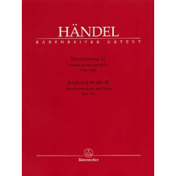 HAENDEL Georg Friedrich (1685-1759) Partitions Piano 2 mains vol3