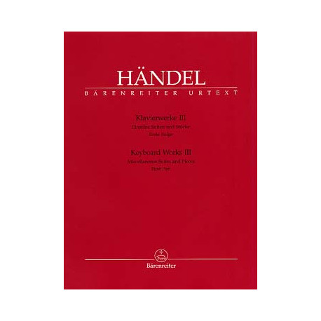 HAENDEL Georg Friedrich (1685-1759) Partitions Piano 2 mains vol3