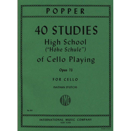 David Popper 40 Studies - High school of cello playing op. 73