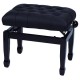 FX Banquette Piano De Luxe XL Noir brillant Assise en cuir noir
