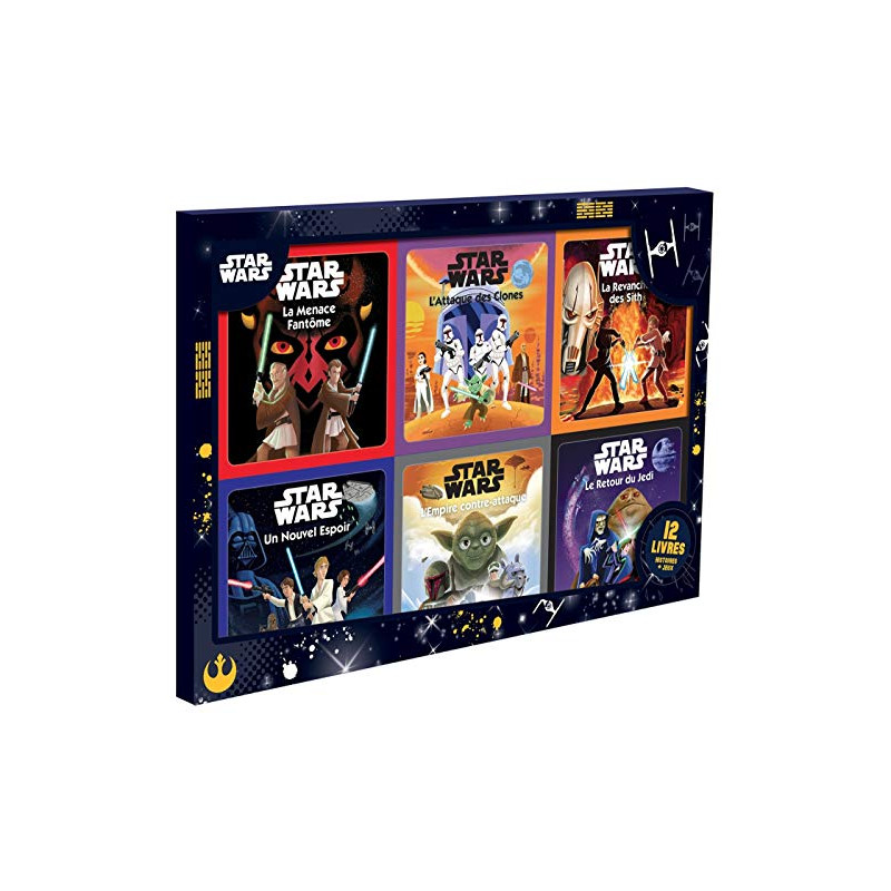 STAR WARS 12 LIVRES STAR WARS - Coffret 12 livres - 6 Histoires 6 coloriages