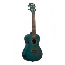 KALA UKULELE EXOTIC MAHOGANY CONCERT TRANSPARENT BLUE AVEC HOUSSE