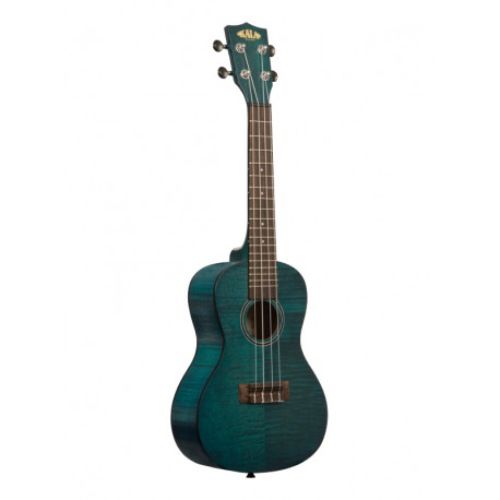 KALA UKULELE EXOTIC MAHOGANY CONCERT TRANSPARENT BLUE AVEC HOUSSE