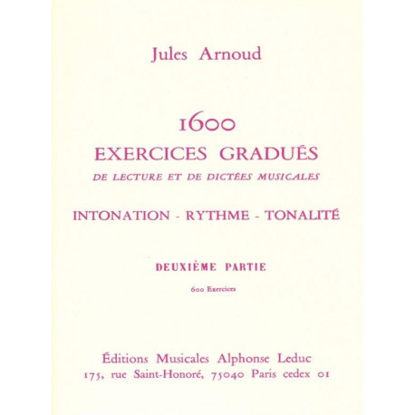 JULES ARNOUD 1600 Exercices Gradués Volume 2