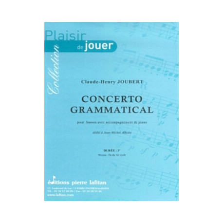 JOUBERT CONCERTO GRAMMATICAL BASSON ET PIANO