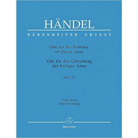 HAENDEL ODE POUR L'ANNIVERSAIRE DE LA REINE ANNE