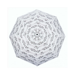 Mini parapluie blanc, motif partitions de musique – diamètre 100cm (PARAPLUIE-PARTITIONS-BLANC)