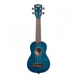 KALA UKULELE SOPRANO EXOTIC MAHOGANY TRANSPARENT BLUE