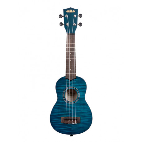 KALA UKULELE SOPRANO EXOTIC MAHOGANY TRANSPARENT BLUE