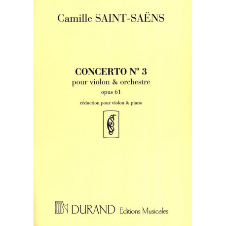 SAINT-SAËNS Concerto Violon n° 3 op. 61