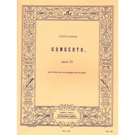 SAINT-SAËNS Concerto Violon op. 20