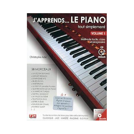 J'APPRENDS...LE PIANO tout simplement Niveau 1&2 C. Astié CD