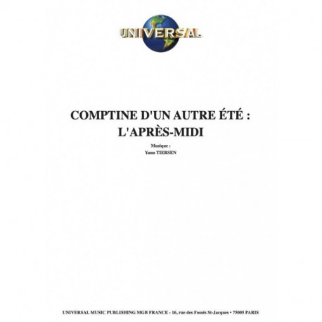 COMPTINE D'UN AUTRE ÉTÉ : L'APRÈS-MIDI