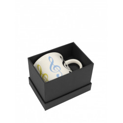 Mug G-Clef coloré 350 ml (porcelaine fine neuve) avec étui cadeau