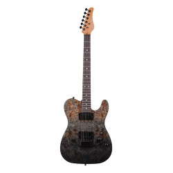SCHECTER PT STANDARD BLACK FADE BURST BURL