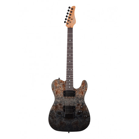 SCHECTER PT STANDARD BLACK FADE BURST BURL