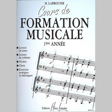 Labrousse : Cours De Formation Musicale Vol.1 - Partitions