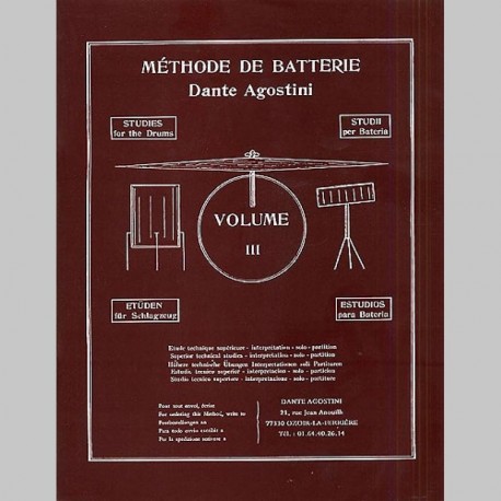 Dante Agostini: Methode De Batterie: Volume 3 - Partitions