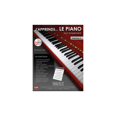 J'apprends le piano t.2 - Partitions - Méthodes