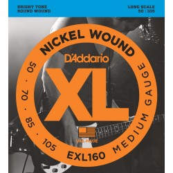 JEU CORDES BASSE D ADDARIO REGULAR 50-70-85-105 EXL160