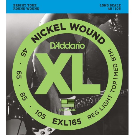 JEU CORDES BASSE D ADDARIO SOFT REGULAR 45-65-85-105 EXL165